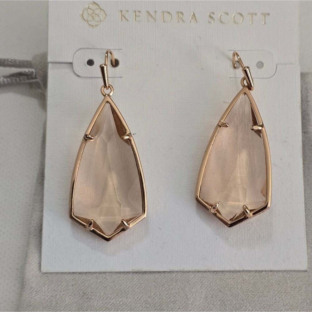 Kendra Scott Caroline Rose Gold Drop EARRINGS New